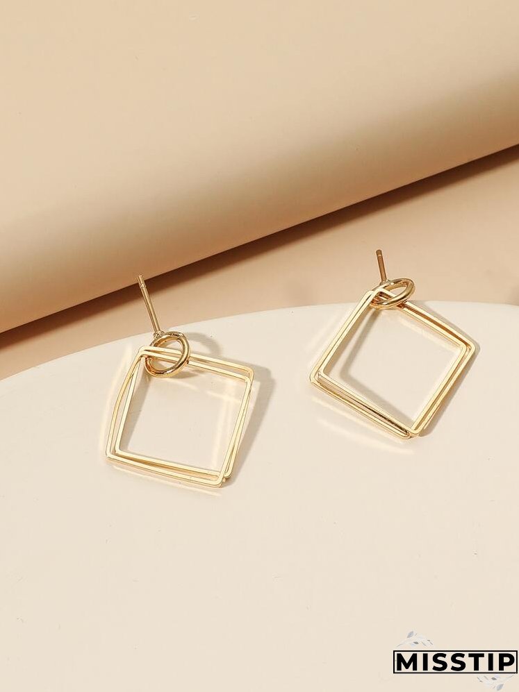 Geometric Charm Drop Earrings