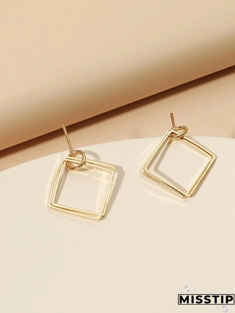 Geometric Charm Drop Earrings