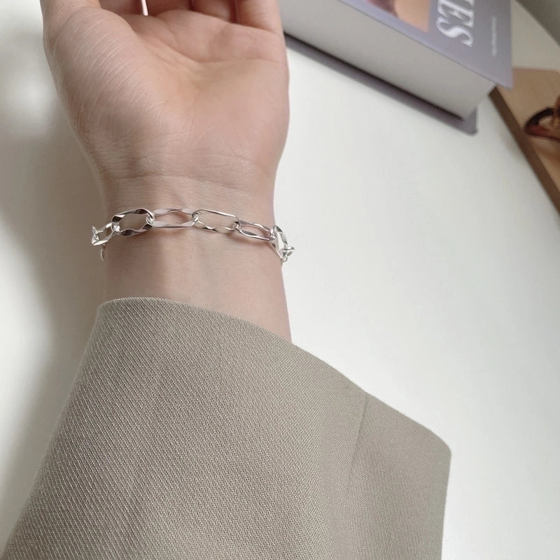 925 Sterling Silver Bracelets Casual Modern Style Minimalist