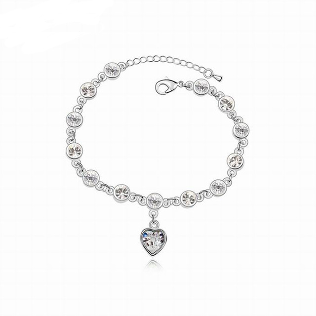 Heart Shape Austrian Crystal Bracelet For Women