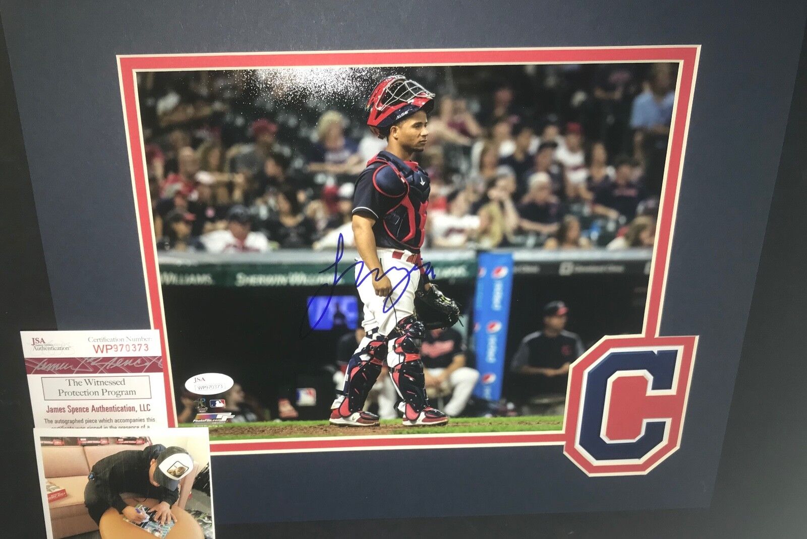 Francisco Mejia Cleveland Indians Signed MATTED 8x10 Photo Poster painting JSA WITNESS COA E