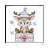 (Counted/Stamped) 14CT Christmas Fawn-Cross Stitch 16*19cm/6.3*7.48in(Brand)