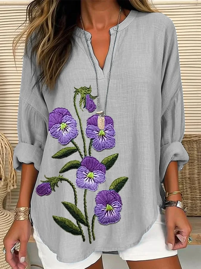 Women's Purple Flower Alzheimer's Awareness Support Shirt socialshop