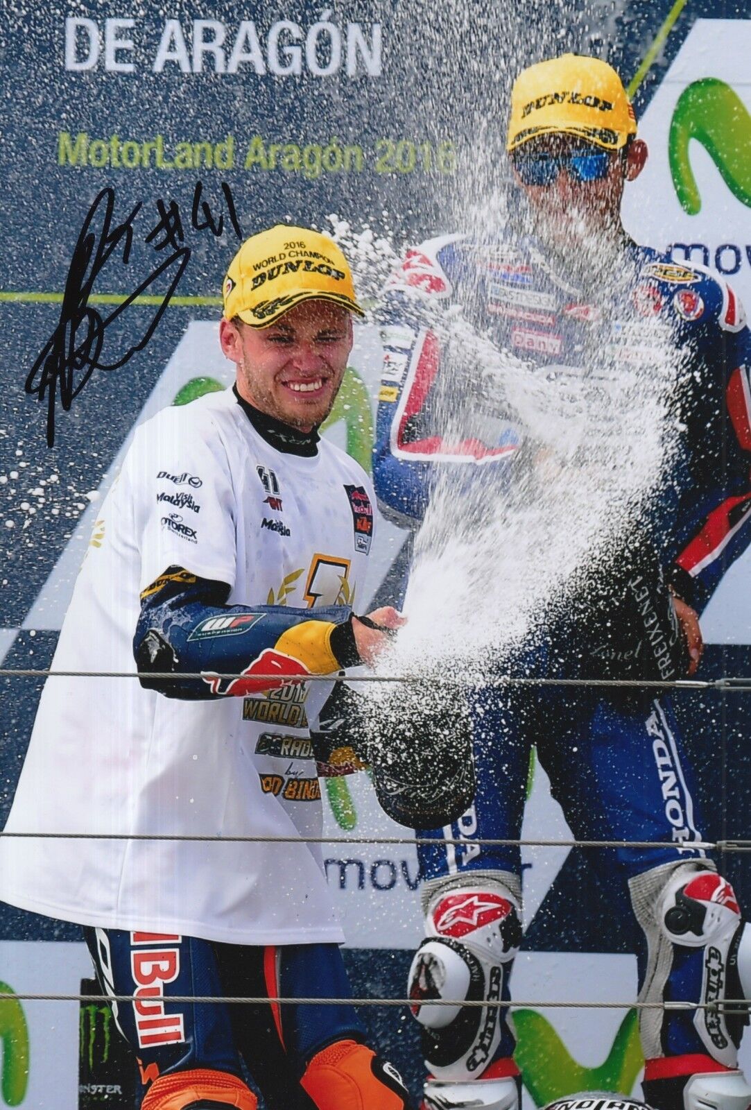 Brad Binder Hand Signed Red Bull KTM Ajo 2016 12x8 Photo Poster painting Moto3 MotoGP.