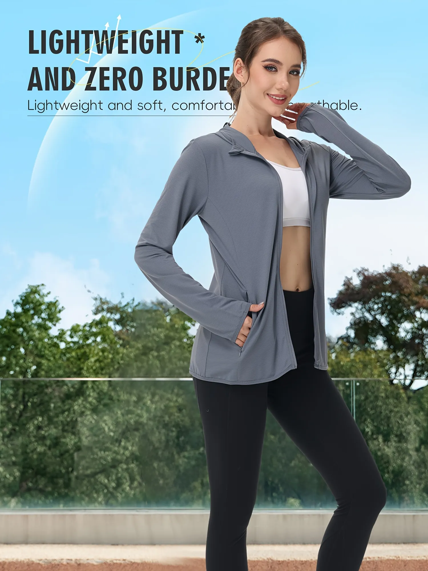 Womens Plus-Size Lightweight Hoodie Breathable Shield With Hair Hole Design Adjustable | IFYHOME