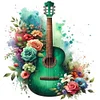 Guitar Flower-Partial 11CT Stamped Cross Stitch Bead Embroidery 36*36cm/14.17*14.17in tapestrymarket