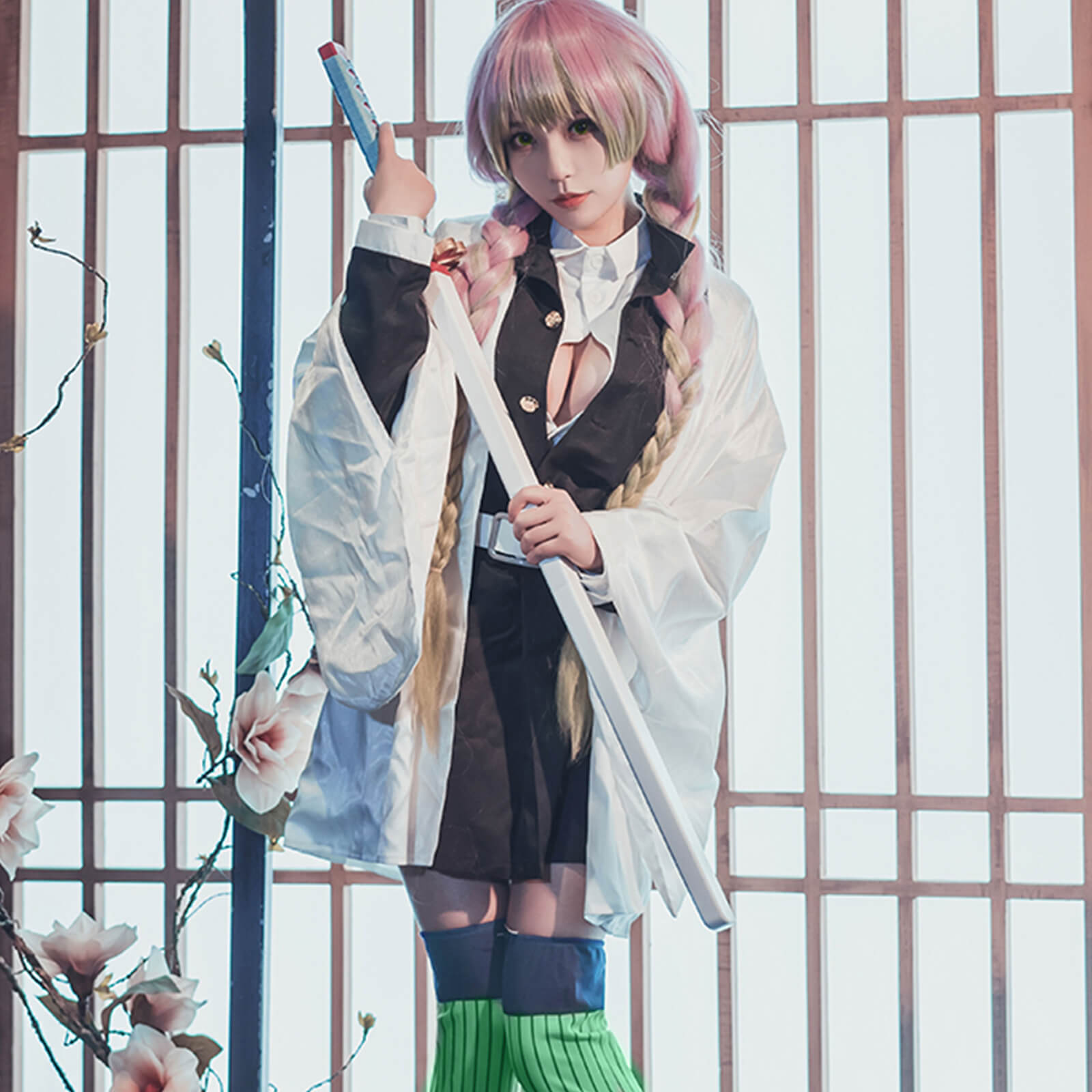 Demon Cosplay Costumes Mitsuri Kanroji Cosplay Set