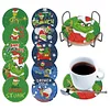 8pcs Christmas Grinch DIY Diamond Painting Wooden Coasters