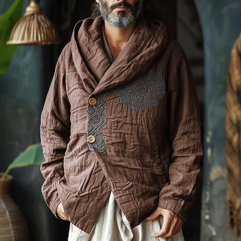 Men's Linen Bohemian Quilted Casual Jacket-inspireuse
