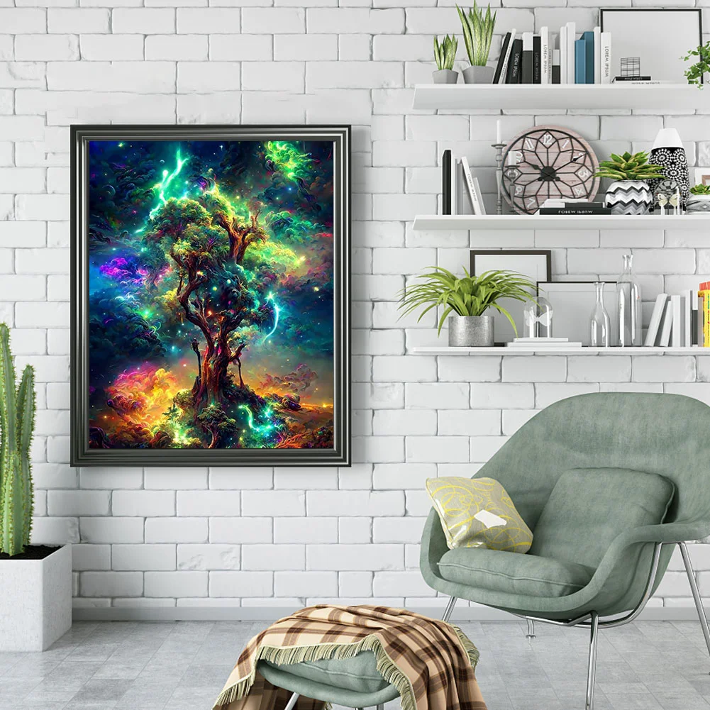 Full Round Diamond Painting 40*50cm - Starry Sky Tree