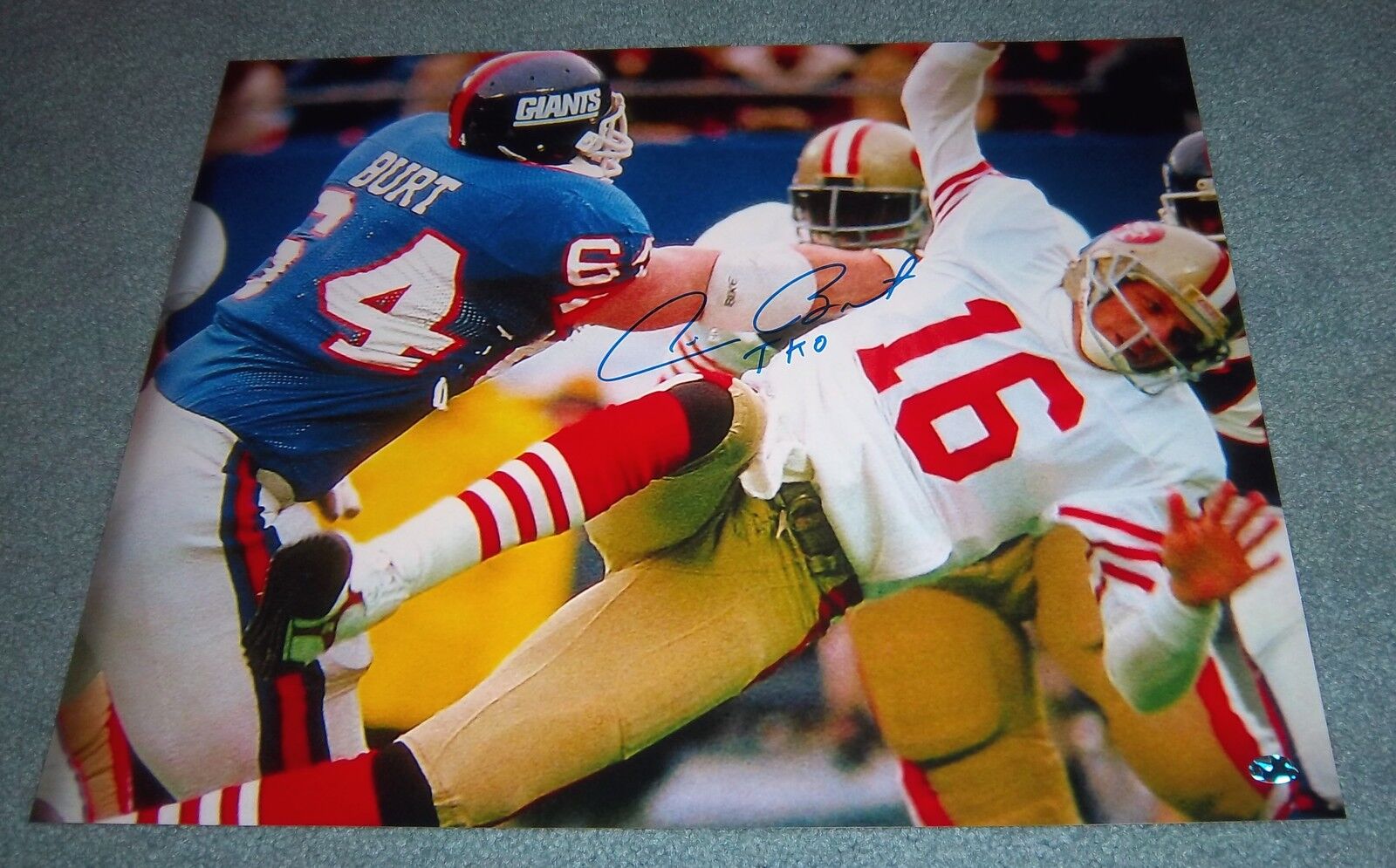 NY Giants Jim Burt Signed Autographed 16x20 Photo Poster painting Super Bowl Champs TKO