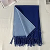 Plain Dual Colors Women Men Unisex Tassels Scarf Shawl