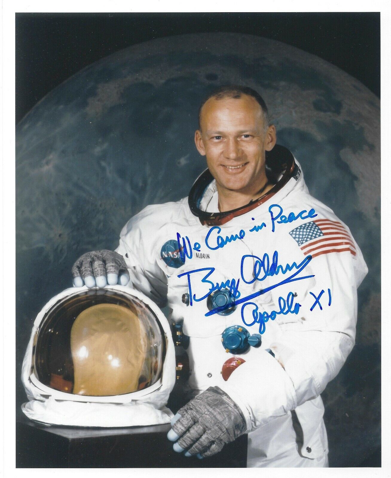 BUZZ ALDRIN APOLLO 11 SIGNED 8x10 MOONWALKER Photo Poster painting UACC AFTAL RD SPACE AUTOGRAPH