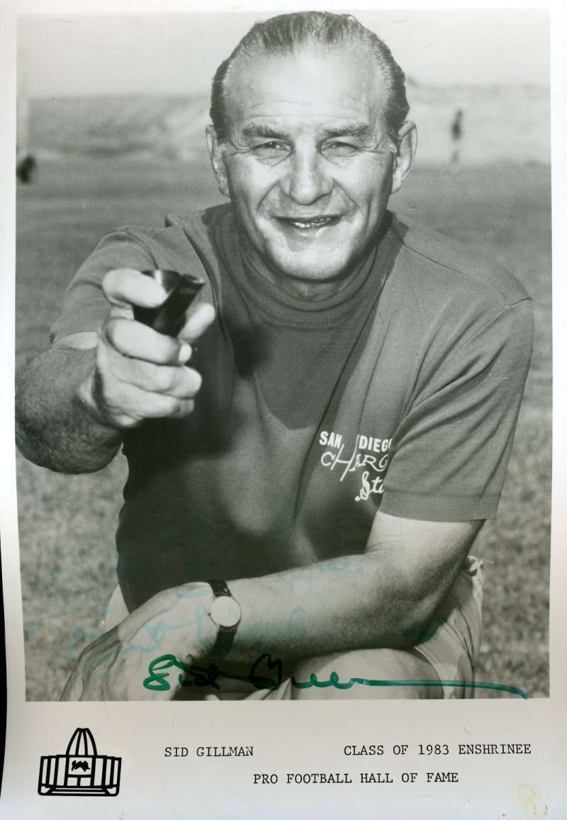 Sid Gillman Signed Jsa Cert Sticker 7x9 Photo Poster painting Authenticated Autograph