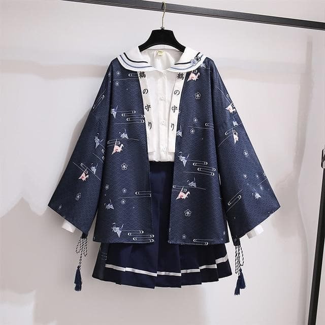 [Reservation] Improved Hanfu Elements Sweatshirt + Coat+ Short Skirt SP15687