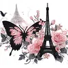 Tour Eiffel papillon - peinture diamant de forme sp&eacute;ciale - 30*30cm