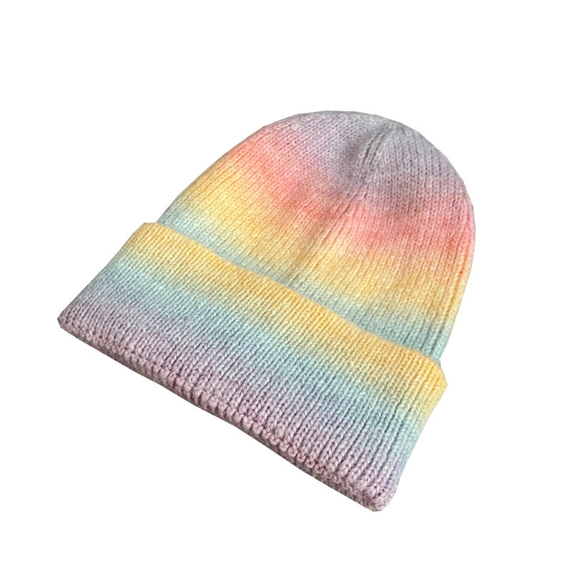 Women’s Vintage Style Stripe Eaveless Wool Cap