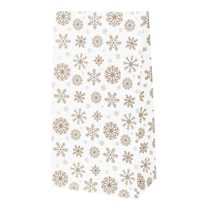 10pcs Kraft Paper Candy Cookie Bag Santa Claus Snowman Christmas Gift Packing Bags Xmas Navidad New Year Party Decor Supplies