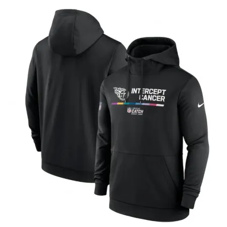 Men's Tennessee Titans 2022 Black Crucial Catch Therma Performance Pullover Hoodie