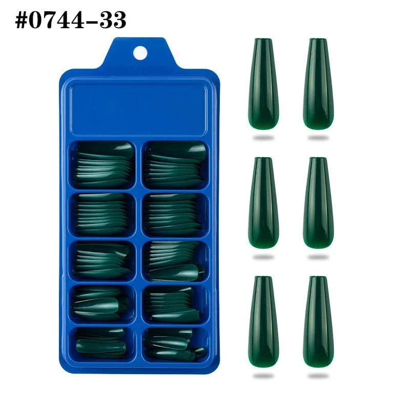 Lamemoria 100/500pcs/opp/box Fake Nails Coffin Nail Tips Press on Nails Natural Clear Long Ballerina DIY False Nail Full Cover-Nail Inspo