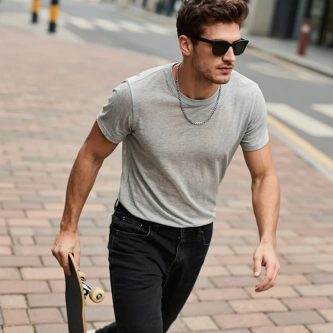  Stylish White Zipper Henley T-Shirt for Men - Perfect for Casual and Fashionable Looks-inspireuse