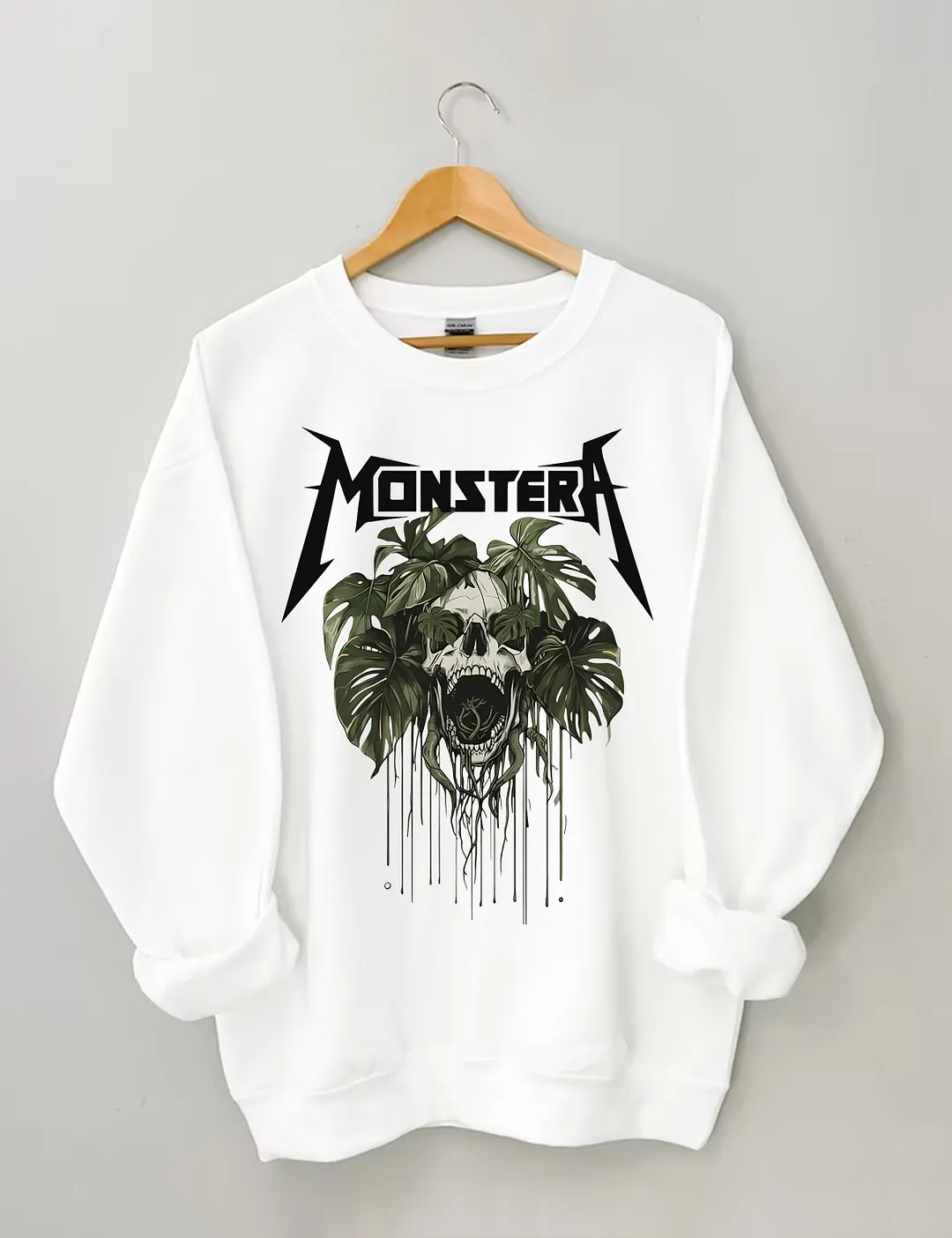 Monstera Skull Sweatshirt