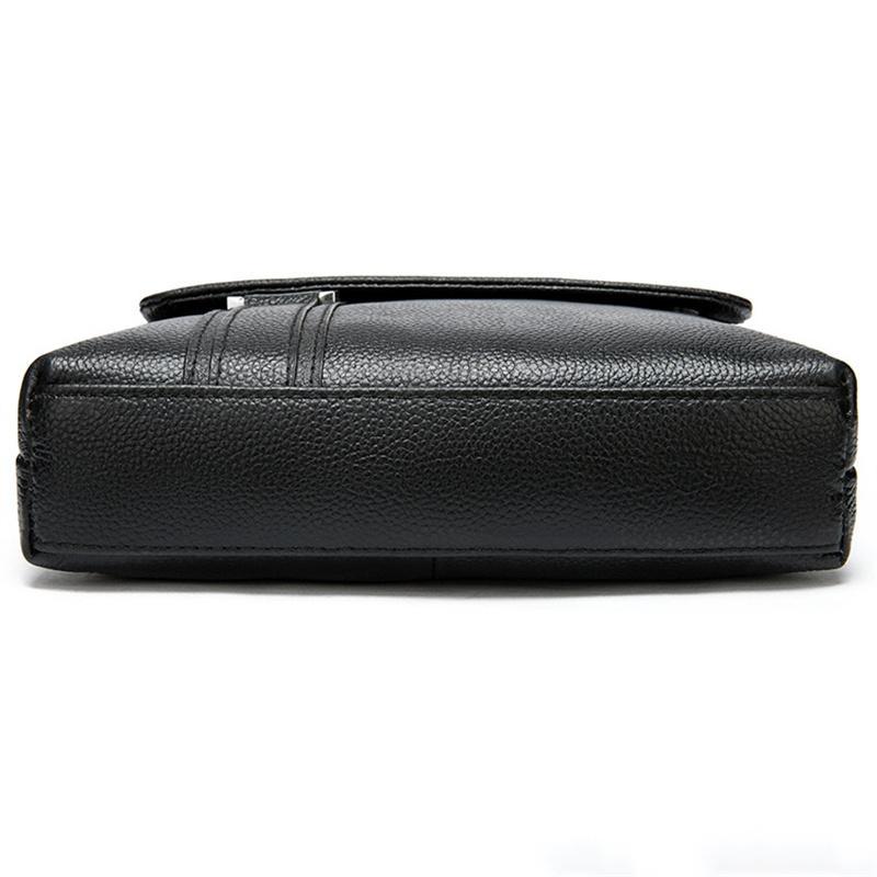 Men's Leather Shoulder Bag Business Casual Flip Type Crossbody Bag