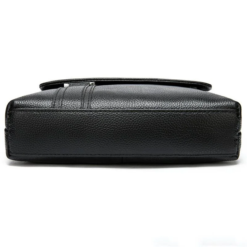 Men's Leather Shoulder Bag Business Casual Flip Type Crossbody Bag