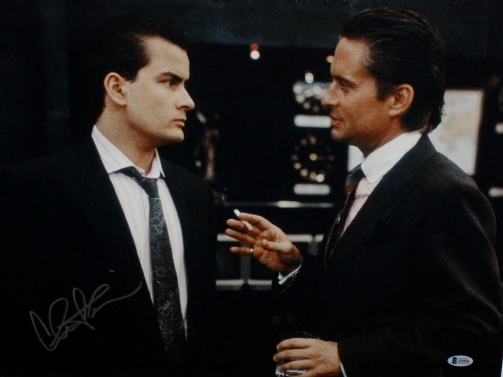 Charlie Sheen Autographed Wall Street *Silver 16x20 Photo Poster painting- Beckett Auth