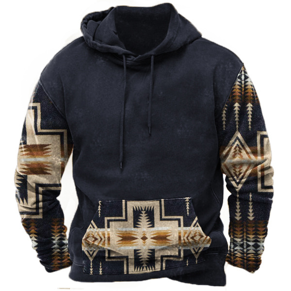 Men's Pocket Aztec Hoodie