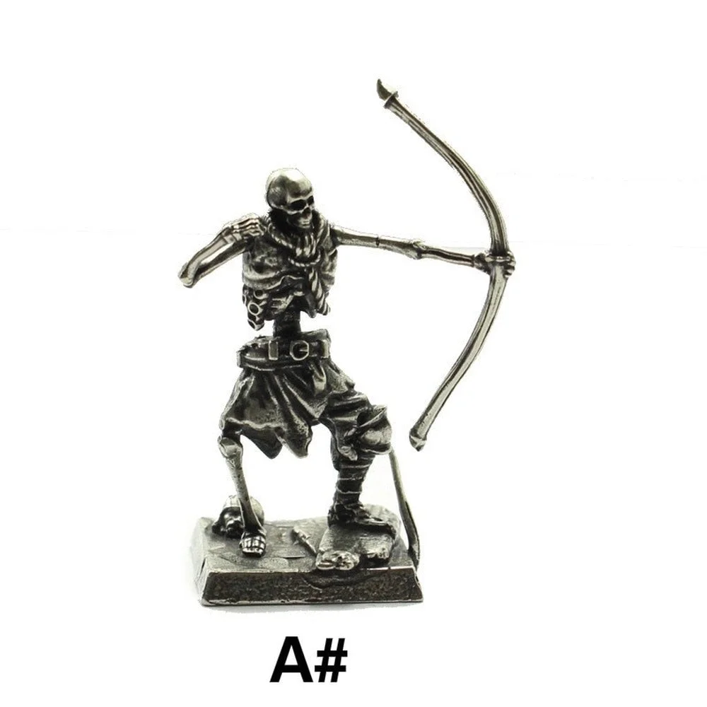 Copper Skeleton Legion Figurines Miniature Decoration Retro Metal Skull Soldier Army Model Statue Desk Toy Ornament
