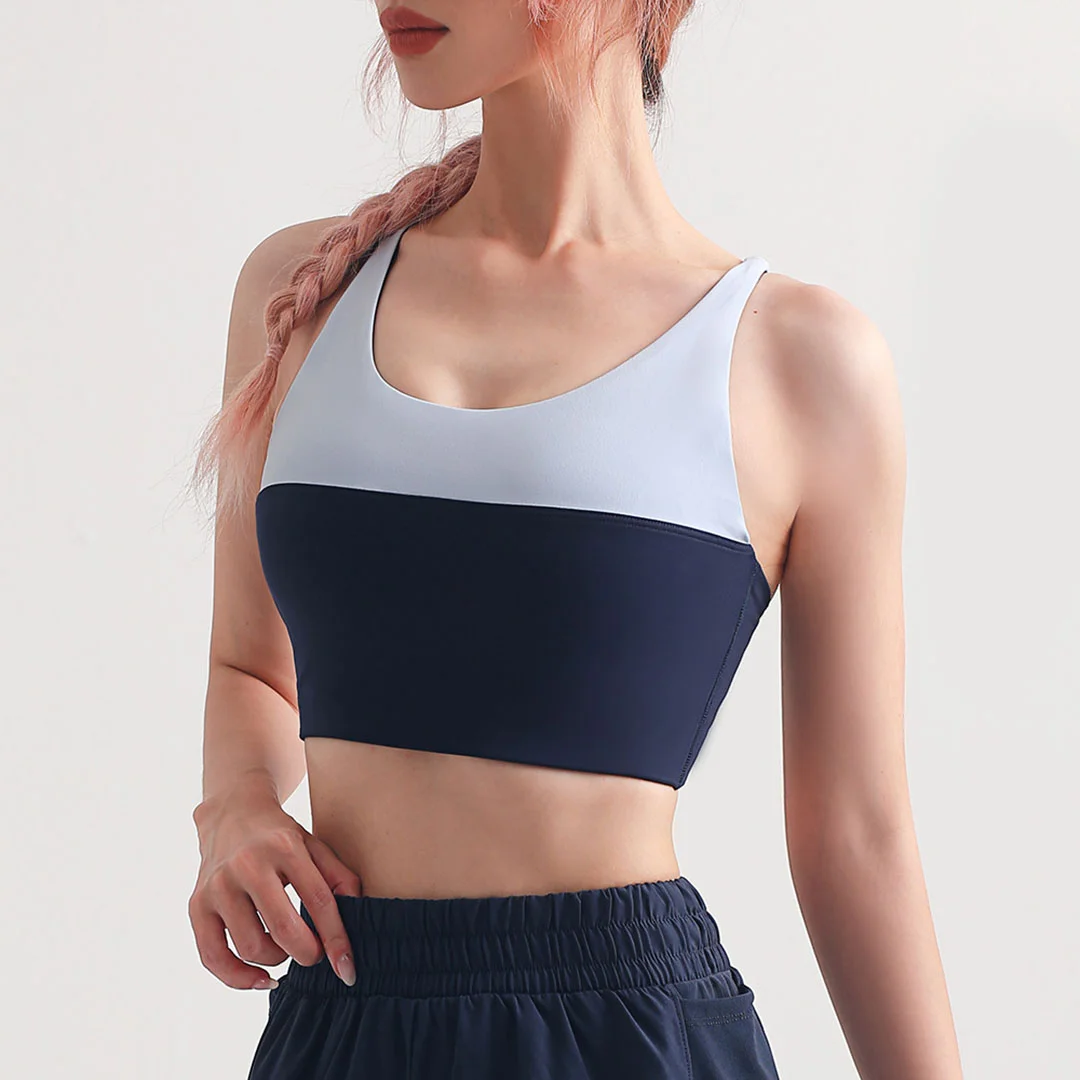 Contrast U-neck sports bra