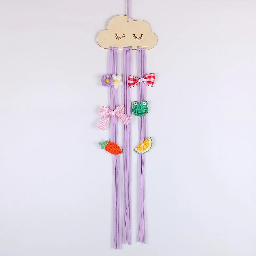 INS Nordic Wooden Cloud Baby Hair Clips Holder Princess Girls Hairpin Hairband Storage Pendant Jewelry Organizer Wall Ornaments