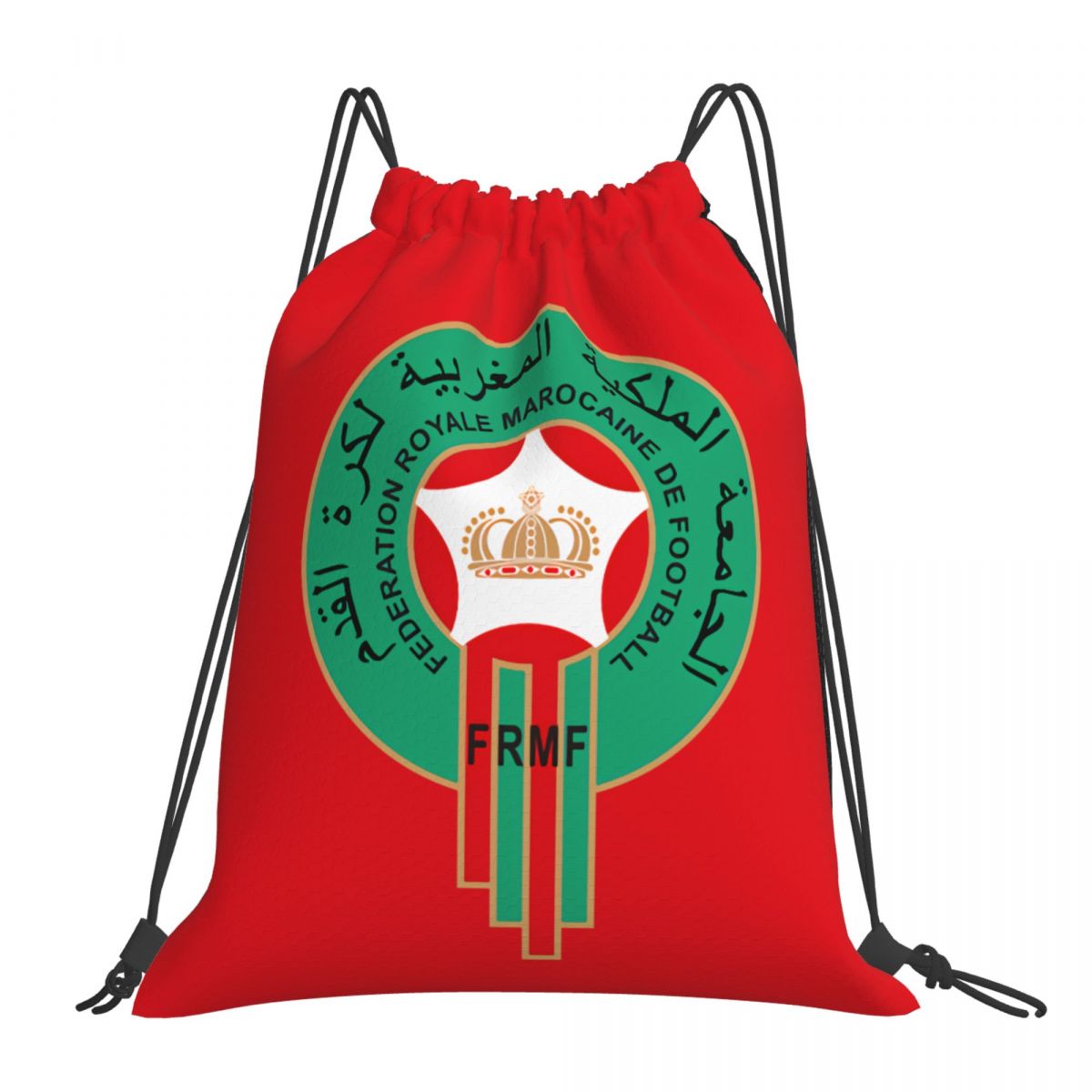 Morocco National Football Team Waterproof Adjustable Lightweight Gym Drawstring Bag