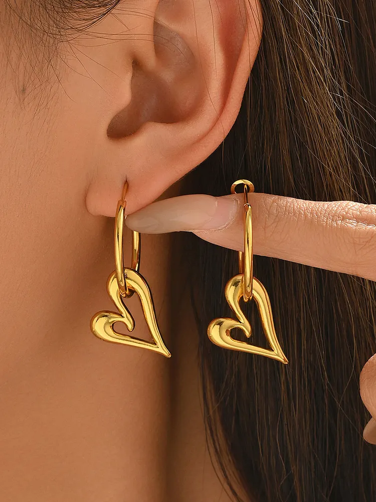 Heart Shape Hollow Earrings Accessories