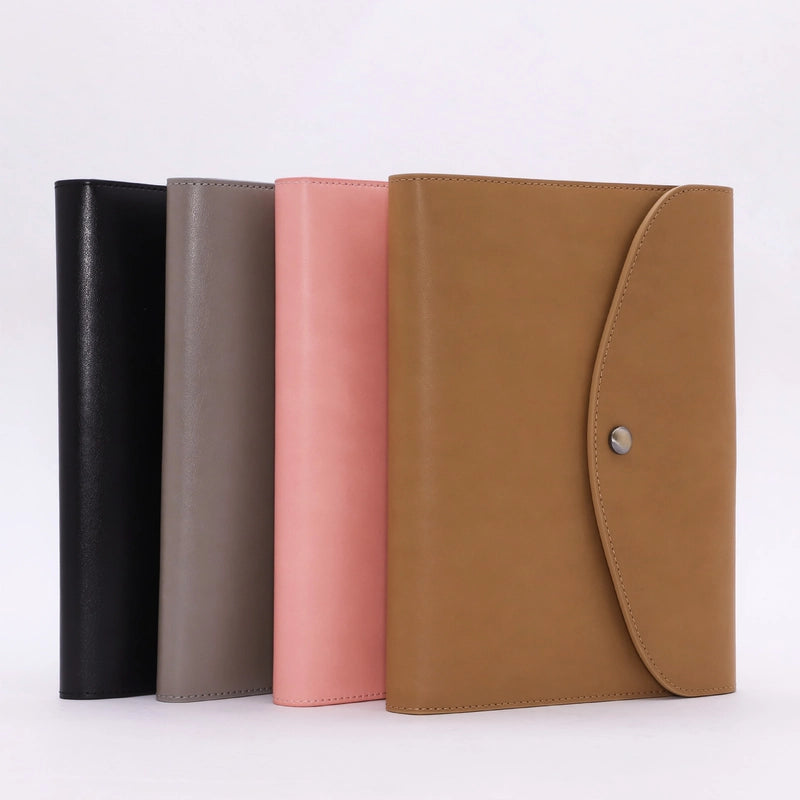 1 Piece Solid Color Learning Back To School Pu Leather Business Notebook