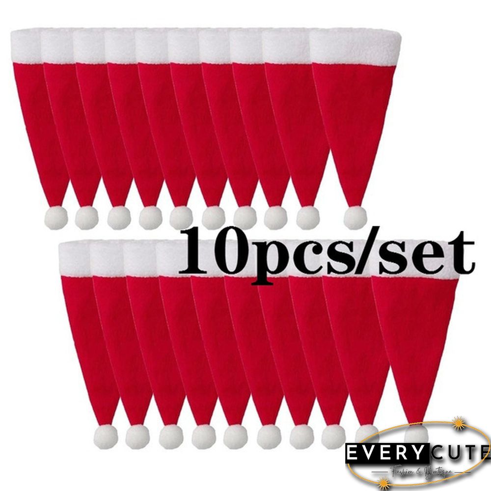 10Pcs/Set Mini Christmas Decoration Santa Hats Knife Fork Silverware Holders For Lollipop Xmas Party Dinner Organizers Decorations Supplies