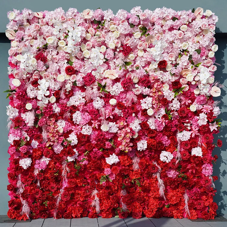 5D Red Pink Cloth Floral Wall Banquet Wedding Backdrop Decor A165 A7642