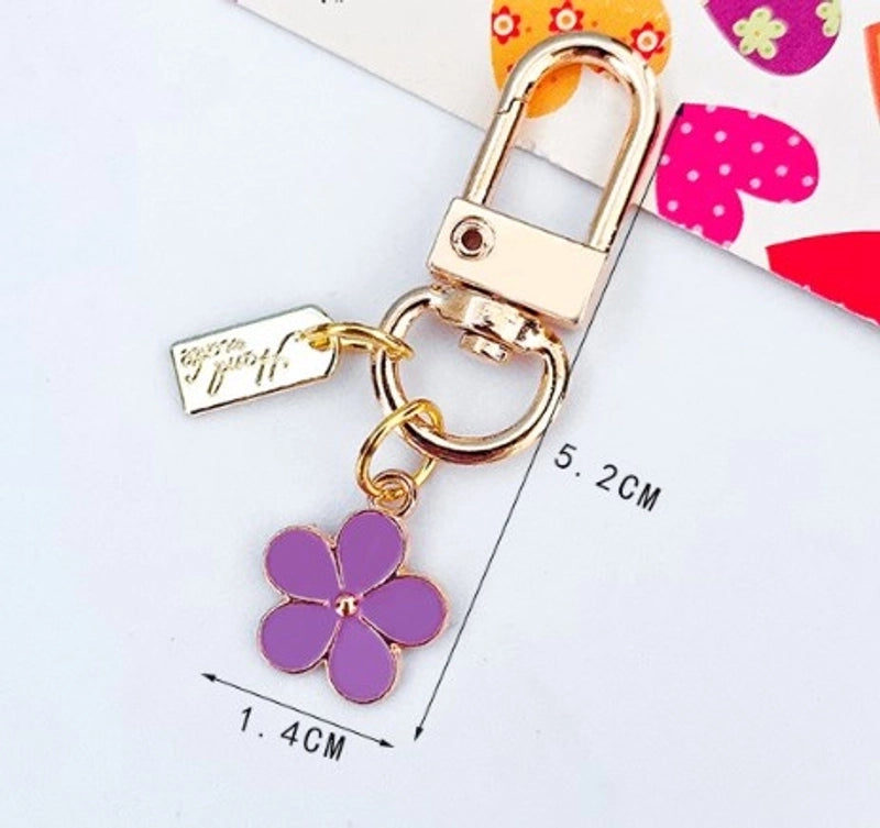 Cute Letter Flower Metal Women’s Keychain