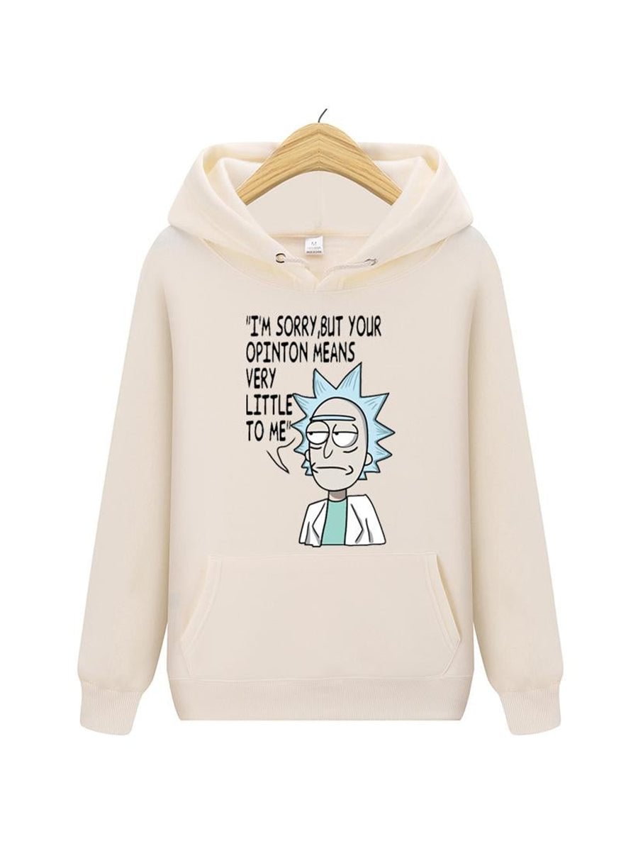 Men Hooded Streetwear Hip Hop Hoodies Sweatshirts Hoodie Rick And Morty Pullover