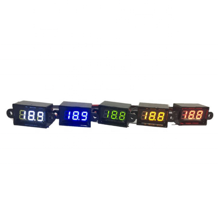 0.28 Inch DC3.5-30V Waterproof 2 Wire Digital Volt Meter Mini Digital DC Voltmeter Panel LED Display Voltage Meter
