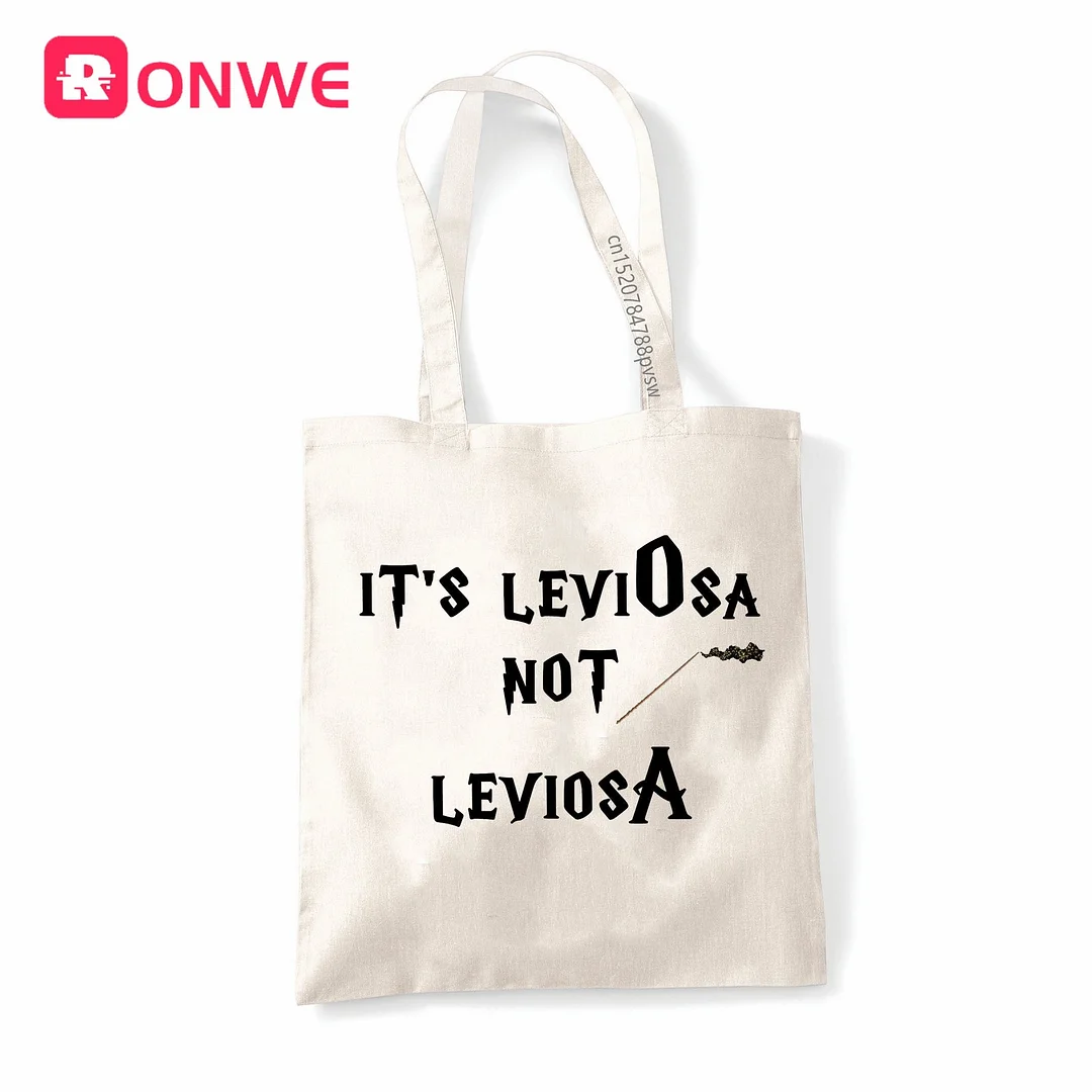It's Leviosa Not LeviosA Reusable Women Shopping Canvas Bag Girl Tote Eco Shopper Shoulder Bags,Drop Ship