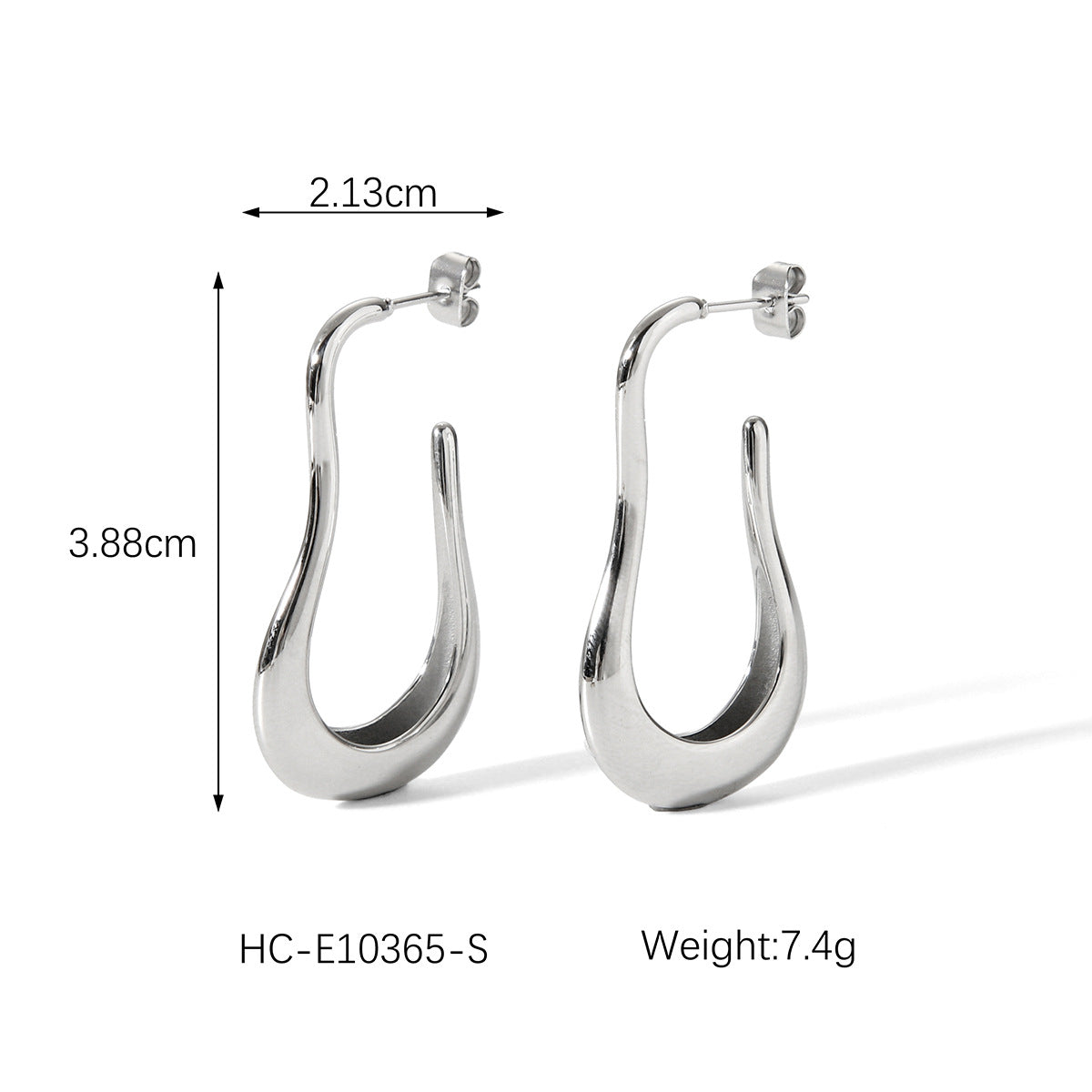 IG Style Circle Geometric Stainless Steel Electroplating Earrings
