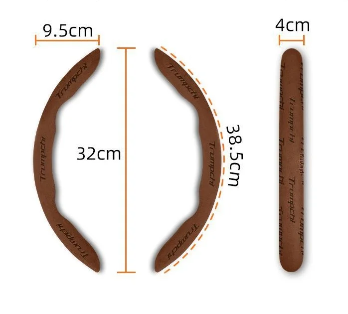 Car segmented suede steering wheel protective cover--3D car logo embossed style