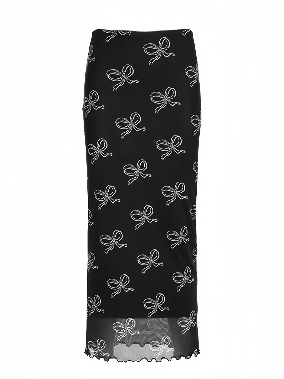 Churchf 2024 Butterfly Print Skirt Female Summer Temperament High Waist Hanging Thin Net Dress In The Long Skirt