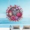 Hummingbird Welcome 5D DIY Diamond Painting Dots Pendant with Crystal Special Shape Rhinestone Diamond Art Window Hanging Ornament Single-Sided Drill 7.76x7.68inch for Home Garden Wall Door Decor
