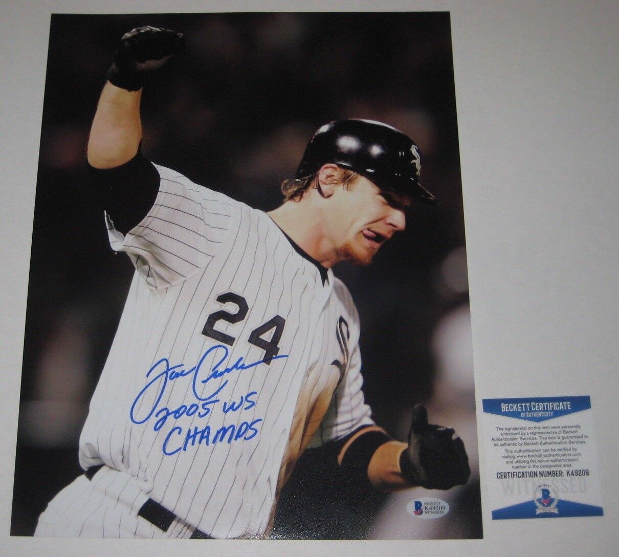 JOE CREDE (Sox) Signed 2005 WORLD SERIES 11x14 Photo Poster painting w/ Beckett COA & Inscrip