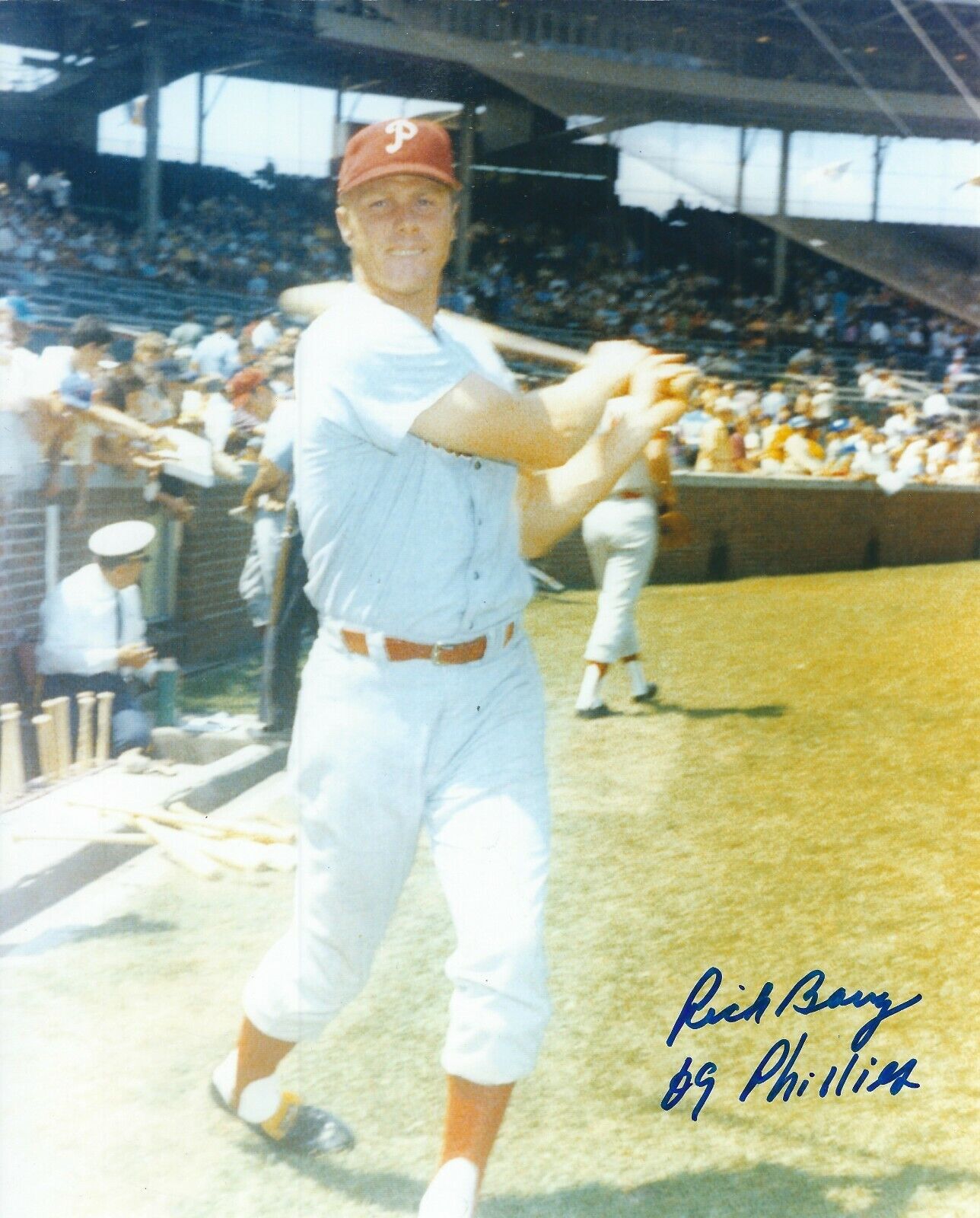 Signed 8x10 Rich Barry Philadelphia Phillies Autographed Photo Poster painting - COA