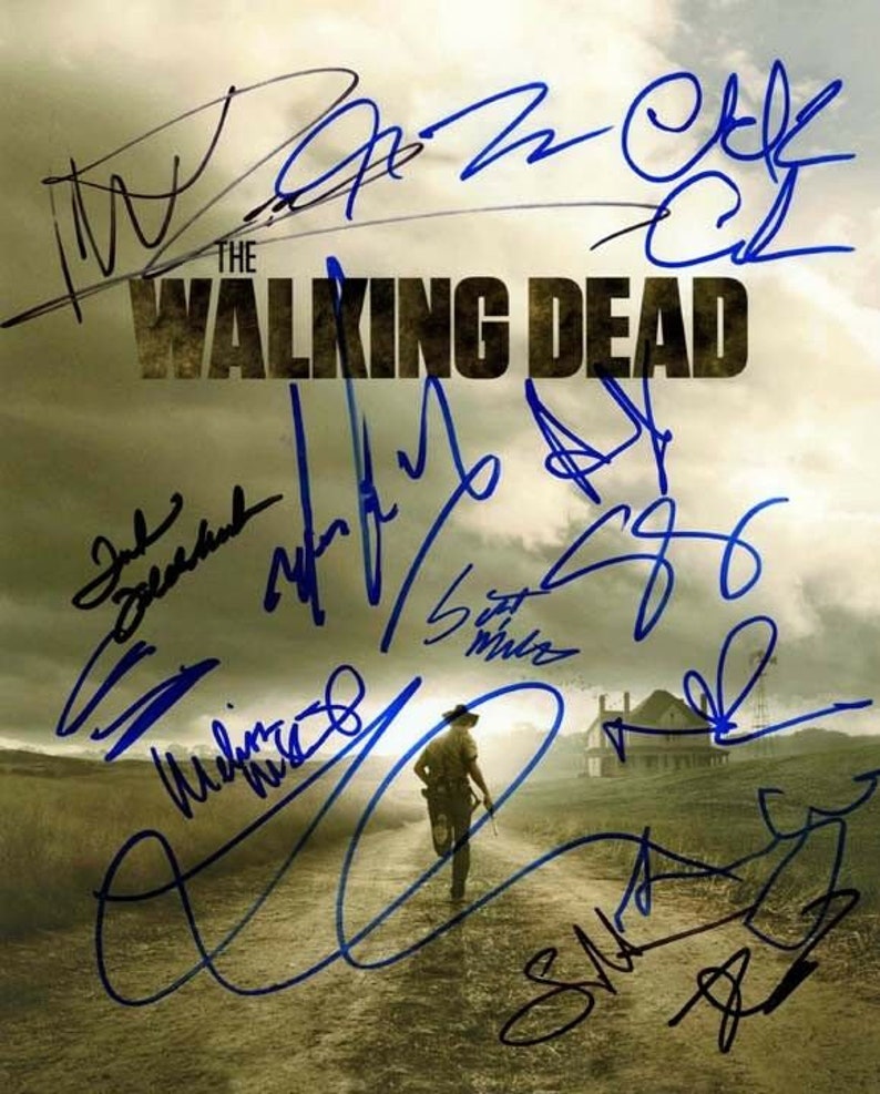 The walking dead signed autographed 11x14 cast Photo Poster painting signed by fifteen