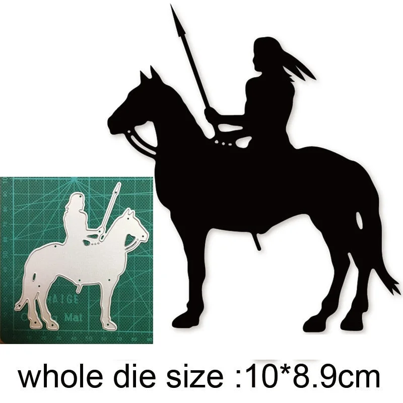 Crafts Metal Cutting Dies Cut Die Mold man Woman Riding Horse Decoration Scrapbooking Dies Knife Mould Blade Punch Stencils Dies